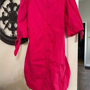 Elegant Pink Button-Up Dress